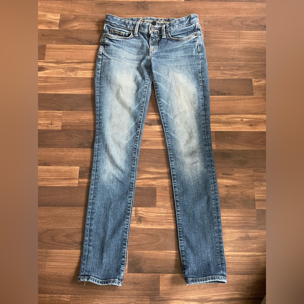 Premium skinny jeans- but really almost straight leg.